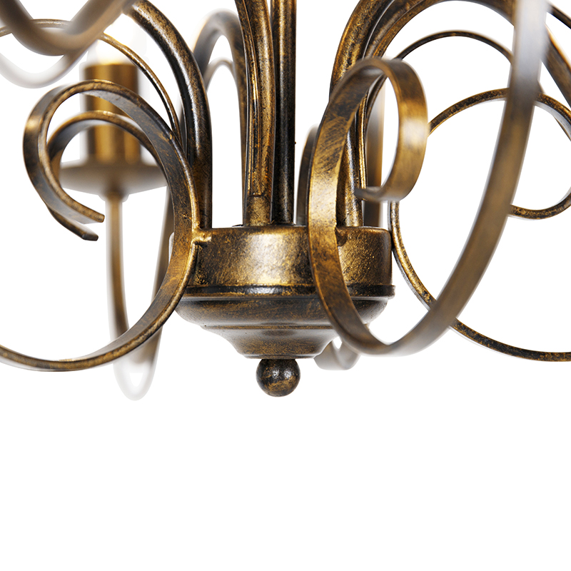 Candelabro clásico dorado antiguo 5-luces - Giuseppe