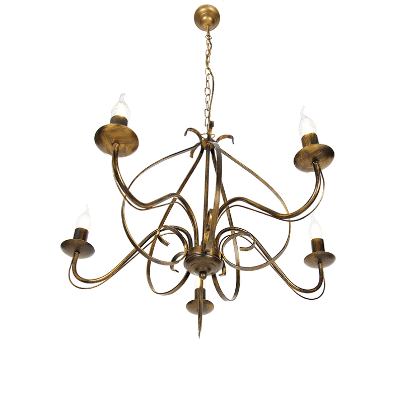 Candelabro clásico dorado antiguo 5-luces - Giuseppe