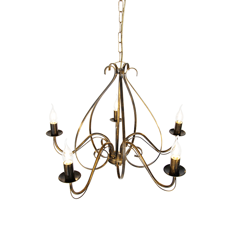 Candelabro clásico dorado antiguo 5-luces - Giuseppe