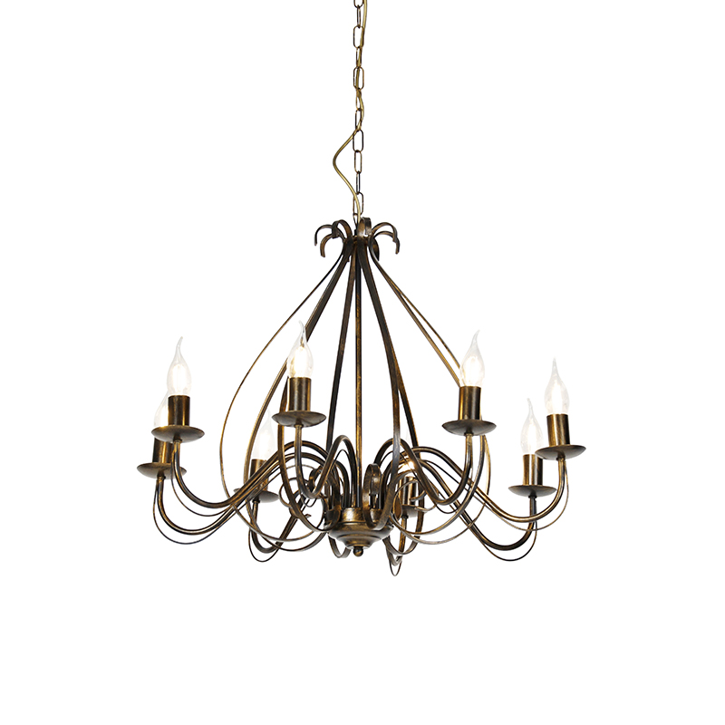 Klasický luster starožitné zlato 8-svetlo - Giuseppe