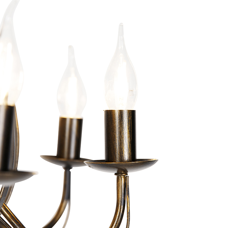 lustre classique or antique 8 ampoules - giuseppe 8