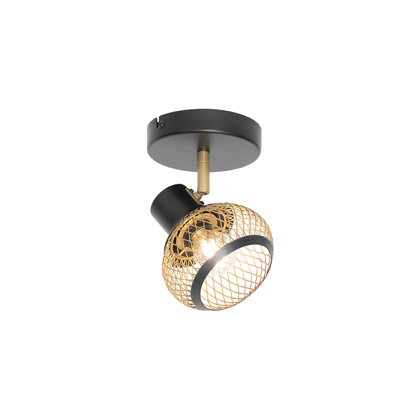 QAZQA Modern spot black med guld – Lucas