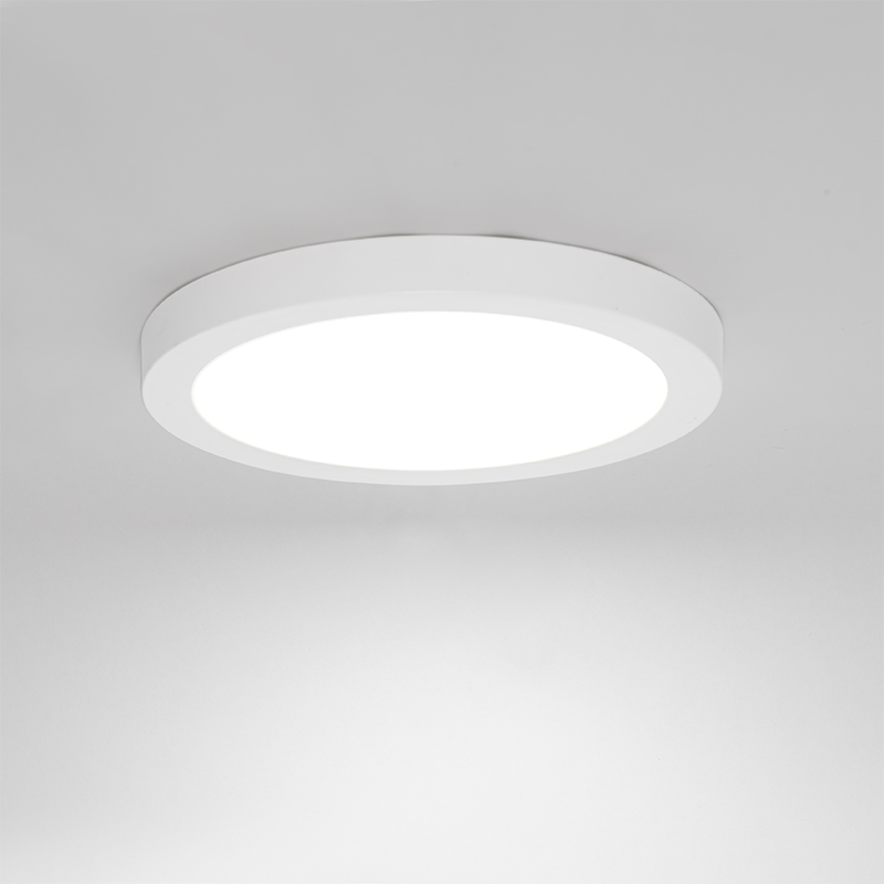 Einbau- oder Aufbaustrahler weiß 22 cm inkl. LED 3 Stufen dimmbar bis warm - Trans