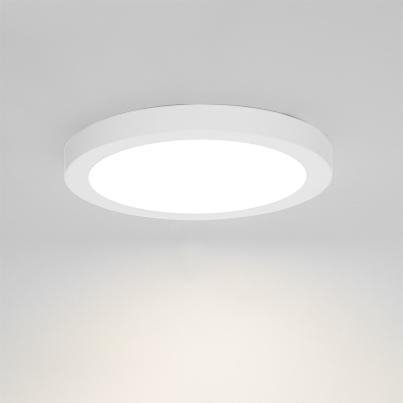 Einbau- oder Aufbaustrahler weiß 22 cm inkl. LED 3 Stufen dimmbar bis warm - Trans