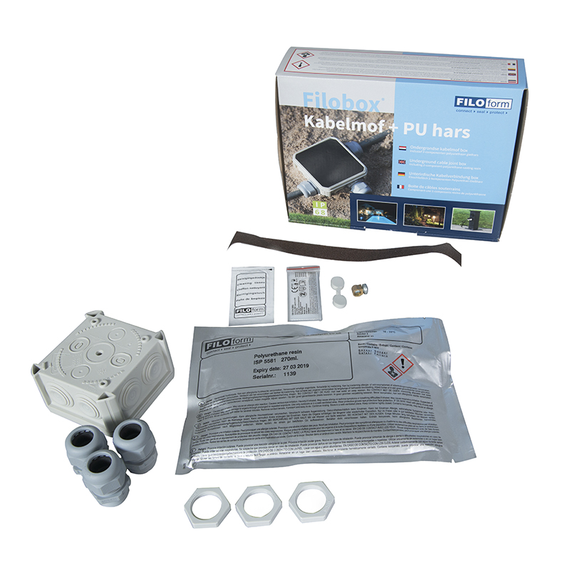 lampe d'extérieur sur pied noire 40 cm avec piquet et passe-câble - charlois