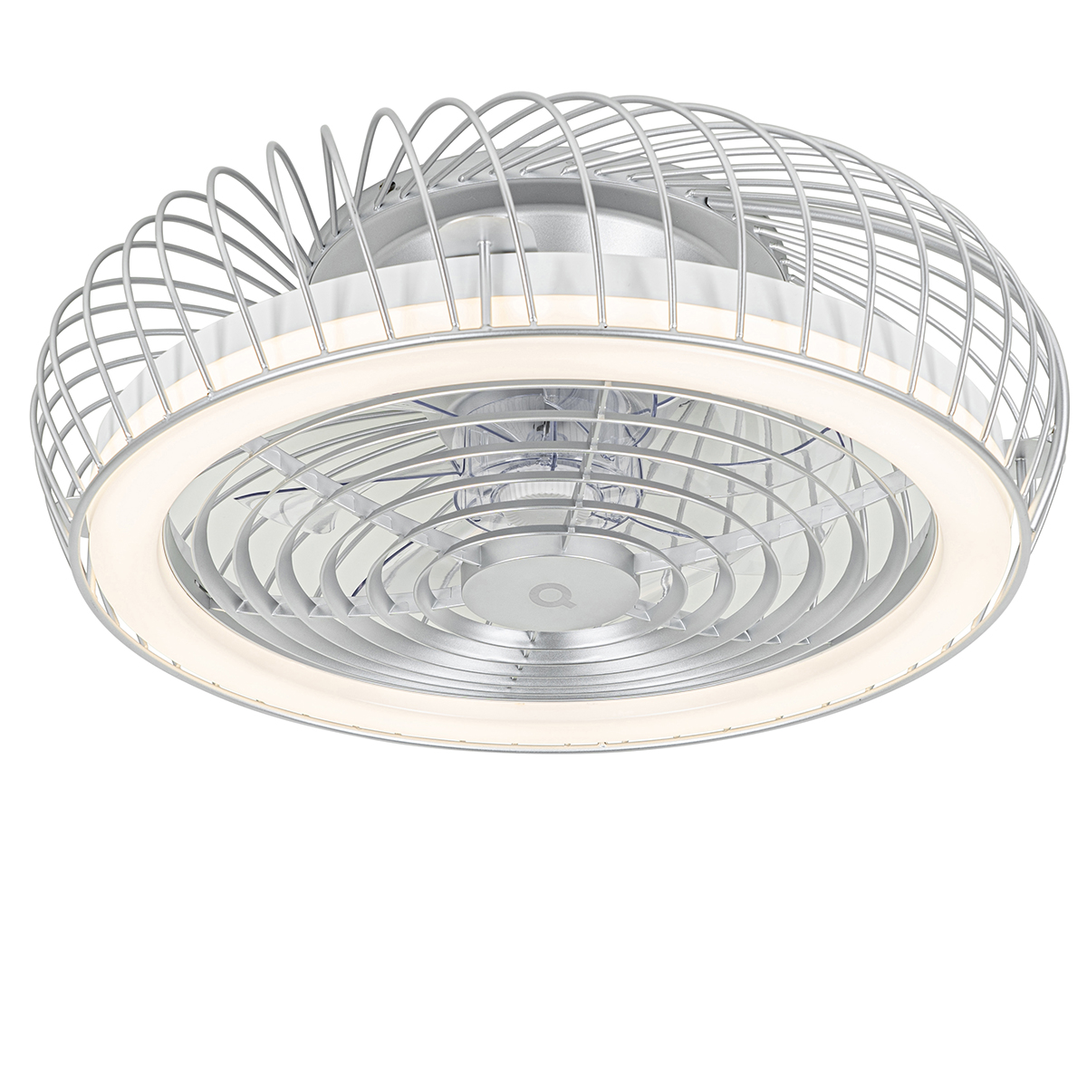 Image of Ventilatore da soffitto intelligente argento con LED e telecomando - Crowe