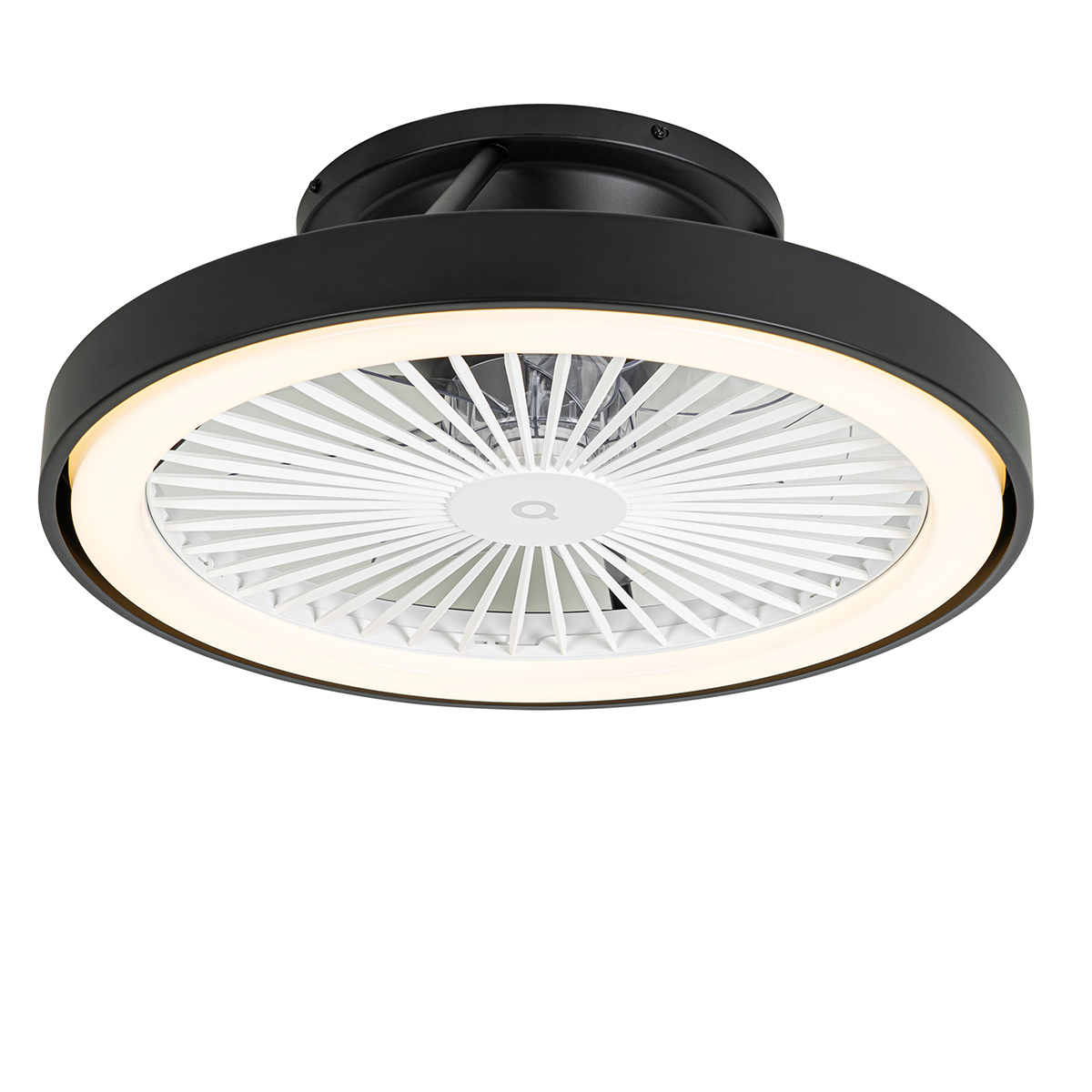 Levně Chytrý stropní ventilátor černý včetně LED s dálkovým ovládáním - Dave