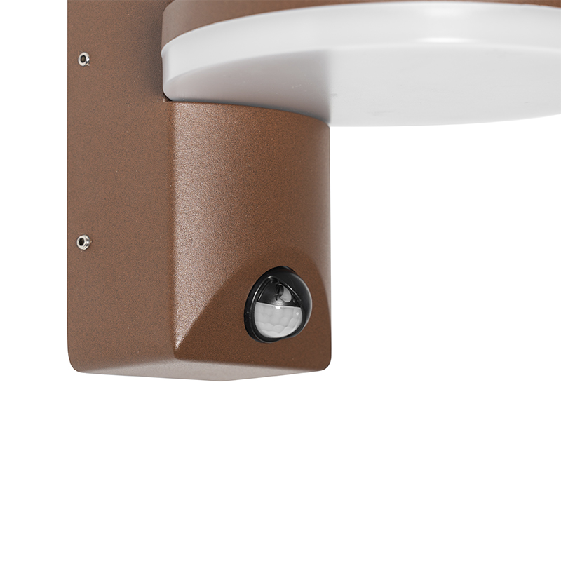 Applique murale moderne brun rouille avec LED IP54 - Evi