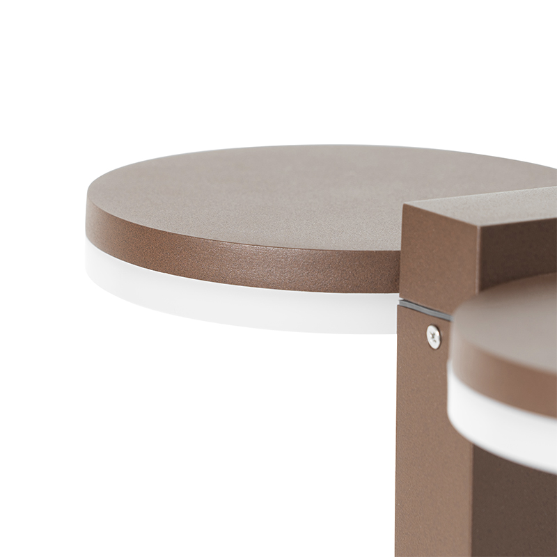 QAZQA Esmee - LED Lampe Sur Pied Extérieur Moderne - 2 Lumière - L 16 Cm - Brun Rouille - Moderne - Éclairage Extérieur 12 Lampe d'extérieur sur pied brun rouille 50 cm avec LED 2 lumières IP44 - Esmee