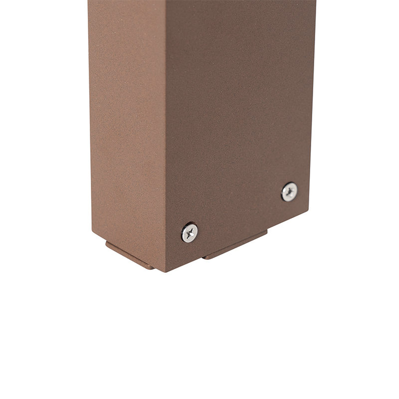 QAZQA Esmee - LED Lampe Sur Pied Extérieur Moderne - 2 Lumière - L 16 Cm - Brun Rouille - Moderne - Éclairage Extérieur 10 Lampe d'extérieur sur pied brun rouille 50 cm avec LED 2 lumières IP44 - Esmee