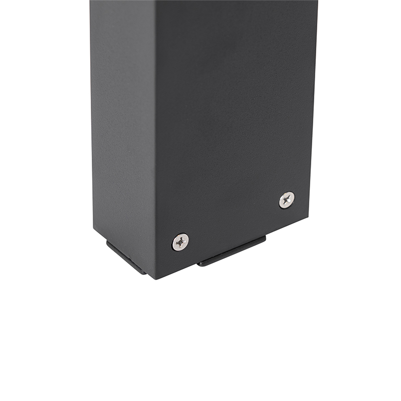 QAZQA Palo Da Giardino Esmee - Moderno - Alluminio - Nero - Oblungo (non Sostituibile) LED Max. 2 X 12 Watt 8 Lampada da esterno in piedi nera 80 cm con LED a 2 luci IP44 - Esmee