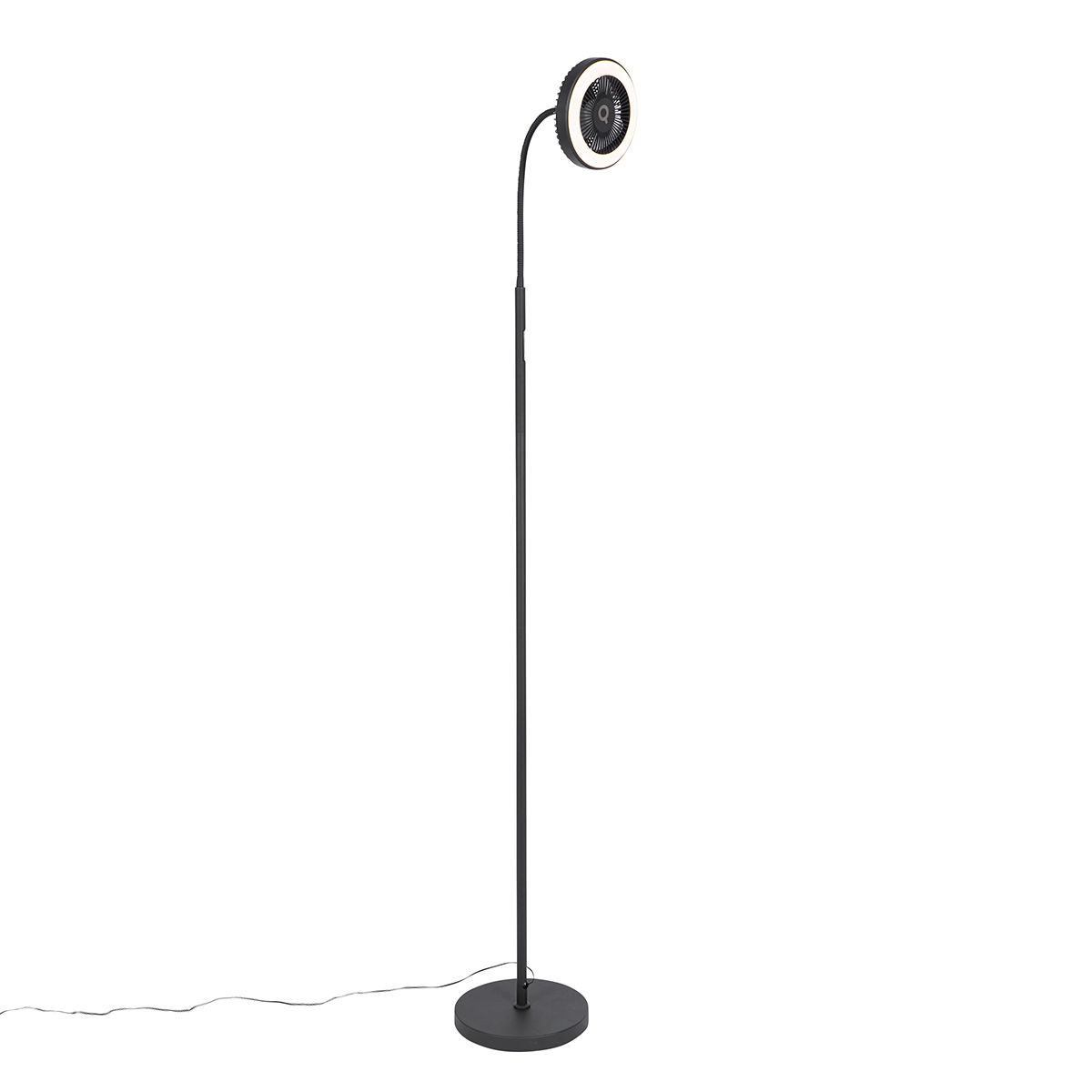 Ventilator de podea negru cu LED reglabil - Dores