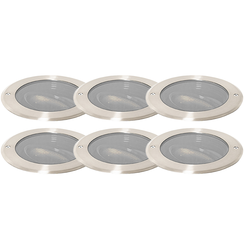 Sada 6 ks brúsenej bodovej ocele AR111 nastaviteľná IP65 - Delux Honey