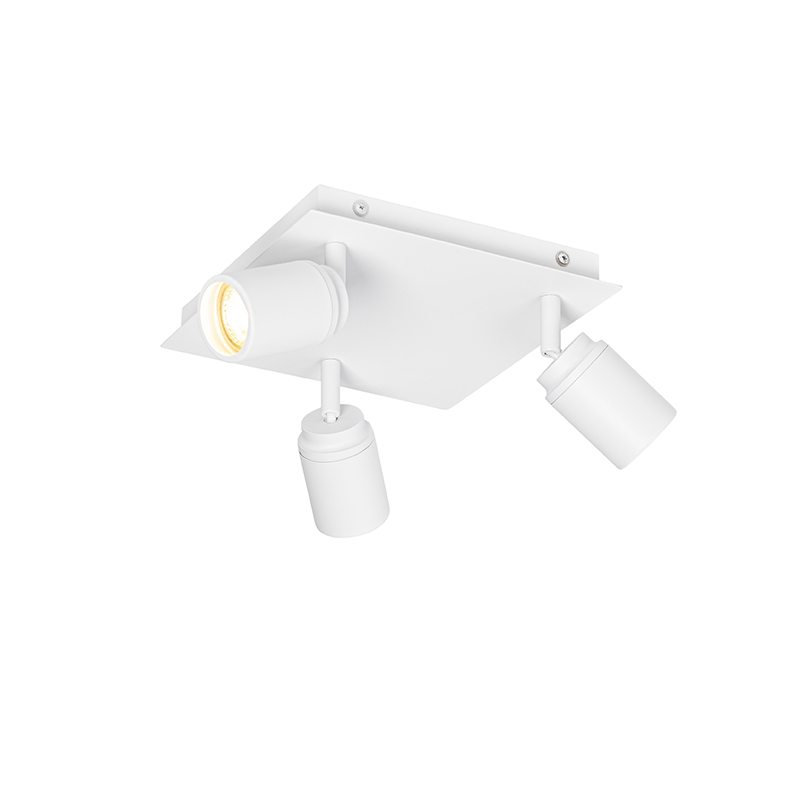 spot de salle de bain moderne carré blanc 3 lumières ip44 - ducha