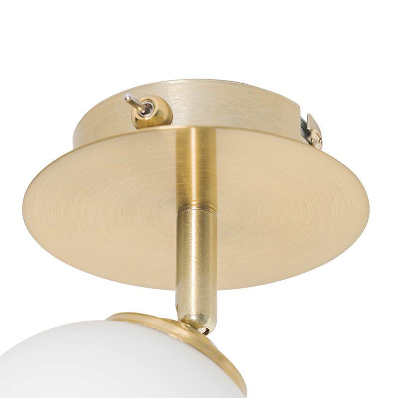 Foco moderno dorado con cristal opalino con interruptor - Athens