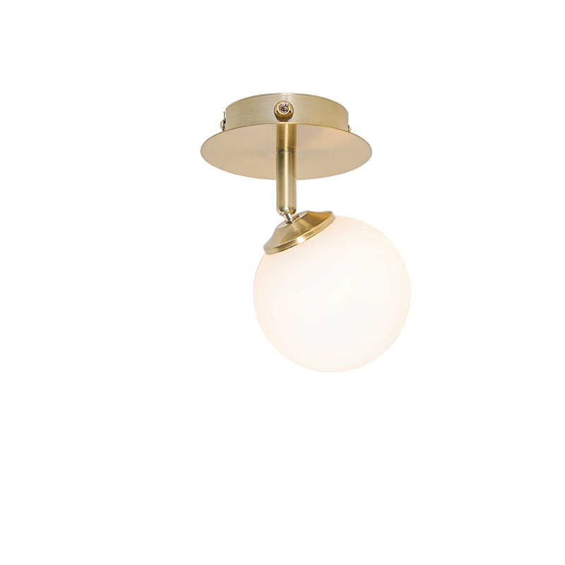 Foco moderno dorado con cristal opalino con interruptor - Athens