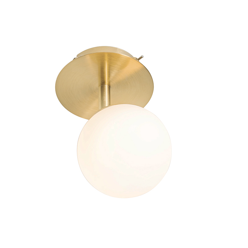 Foco moderno dorado con cristal opalino con interruptor - Athens