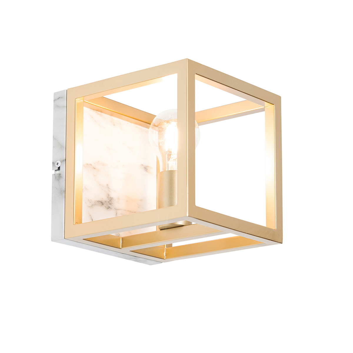 Industriálne nástenné svietidlo zlaté s mramorom - Cage