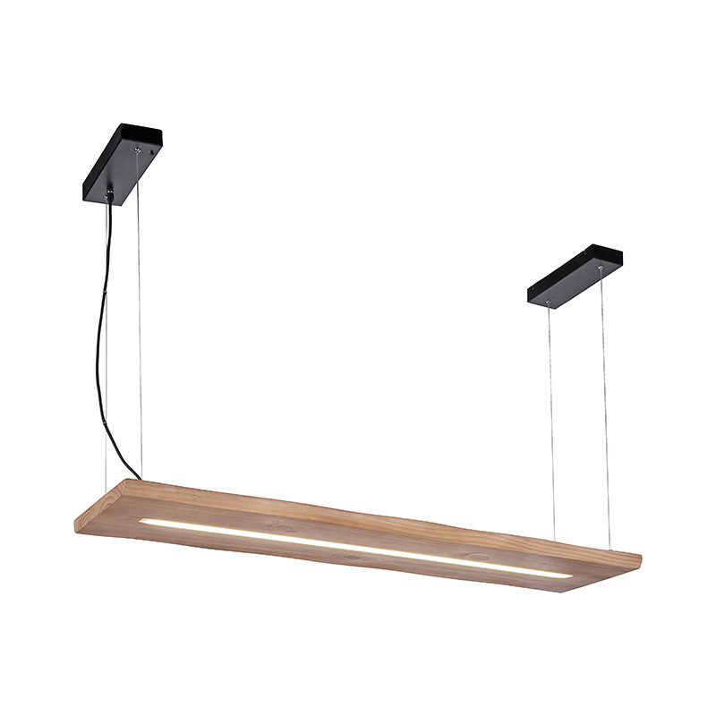 Hanglamp hout 120 cm incl. LED met afstandsbediening - Ajdin