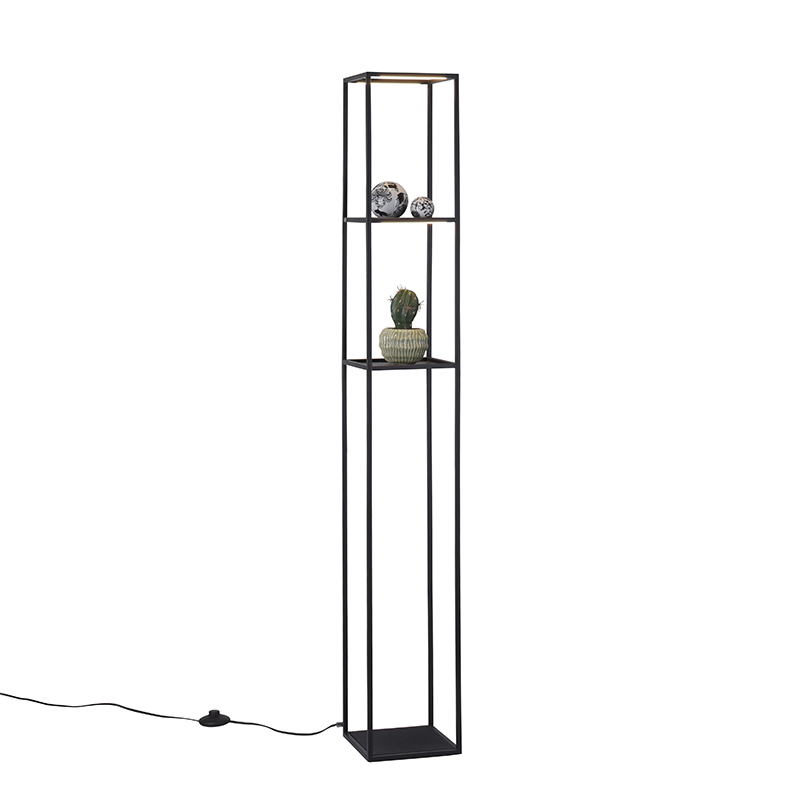 Levně Designová stojací lampa černá včetně LED s dotykovým stmívačem - Jitske