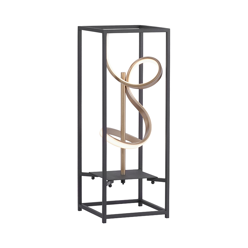 Stolná lampa čierna so zlatou vrátane LED so stmievačom - Emile