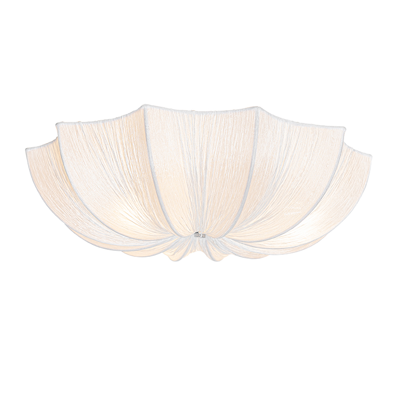 plafonnier design soie blanche 52 cm 3 lumières - plu