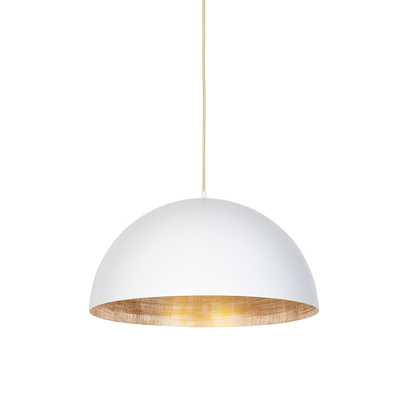 Industrial hanging lamp white with gold 50 cm - Magna Eco