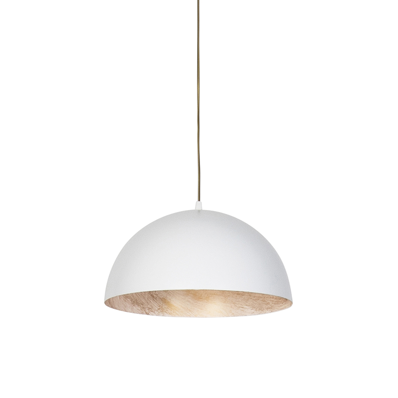 Industrial hanging lamp white with gold 35 cm - Magna Eco