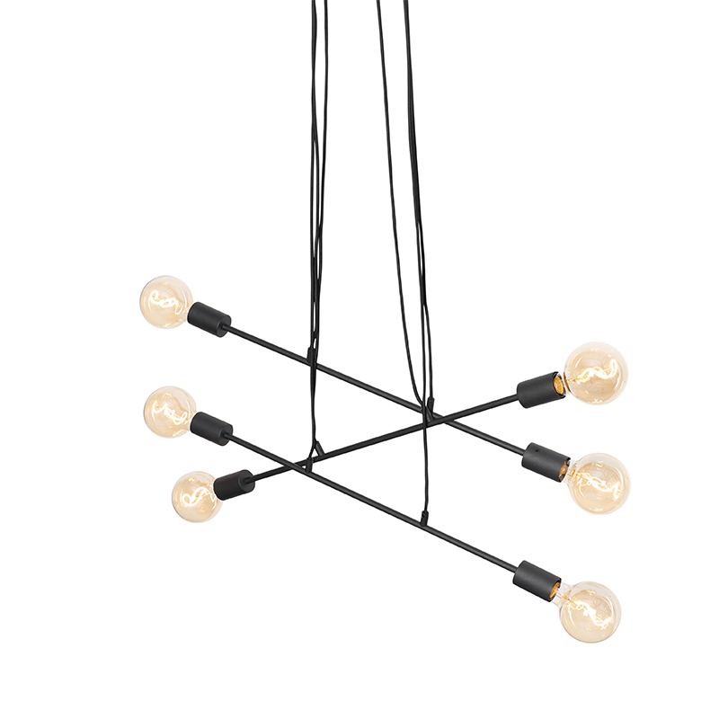 suspension moderne noire 80 cm 6 lumières - sydney