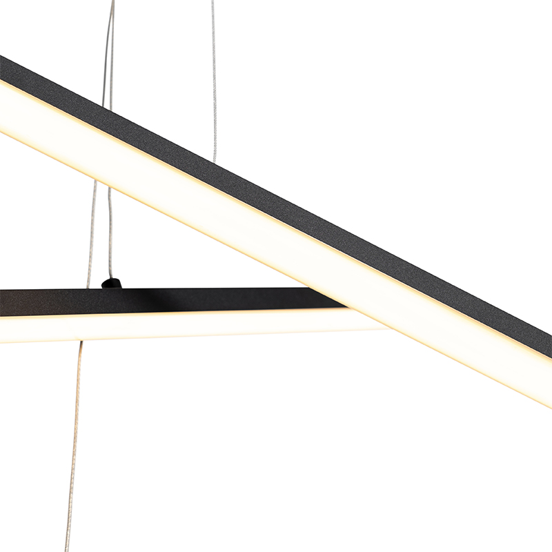 lampe suspendue noire avec led dimmable en 3 étapes 6 lumières - jolanta