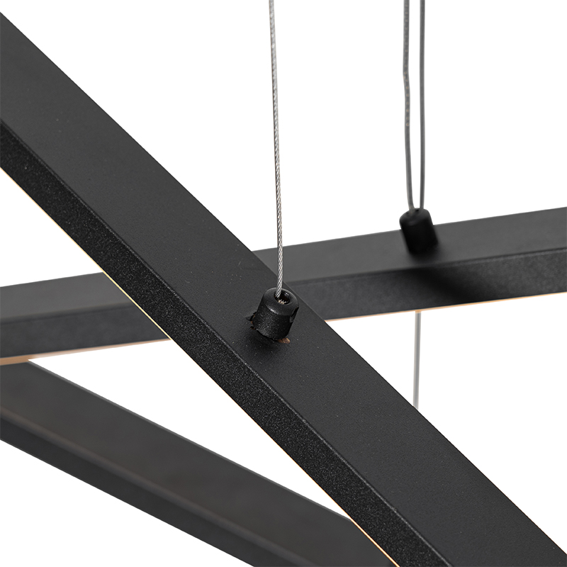 lampe suspendue noire avec led dimmable en 3 étapes 6 lumières - jolanta