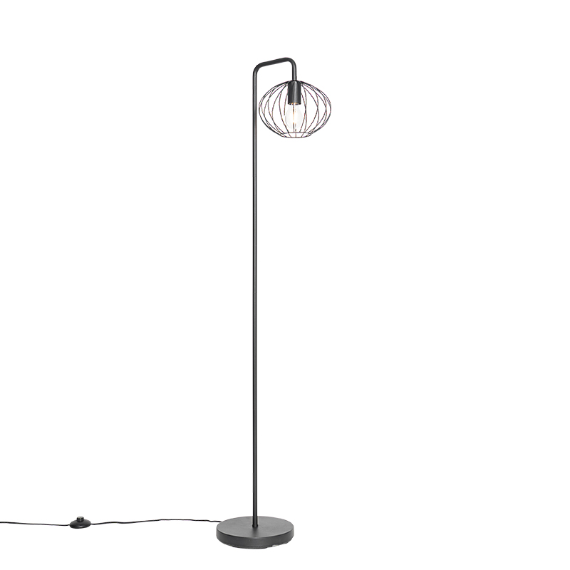 E-shop Dizajnová stojaca lampa čierna 23 cm - Margarita