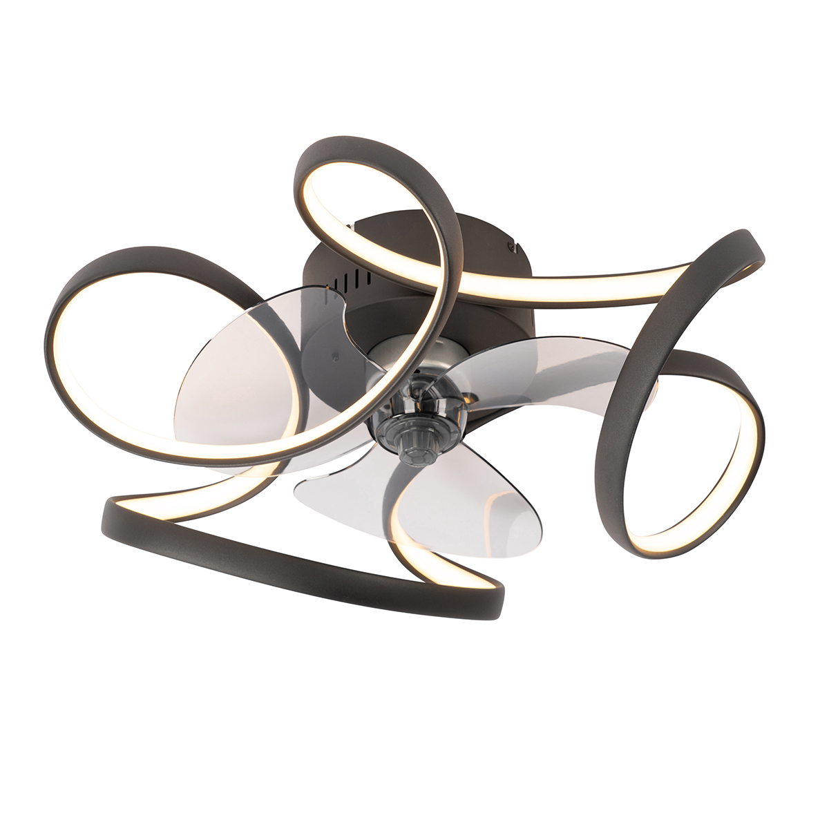 Stropný ventilátor čierny vrátane LED s diaľkovým ovládaním - Mandy Stropný ventilátor čierny vrátane LED s diaľkovým ovládaním - Mandy