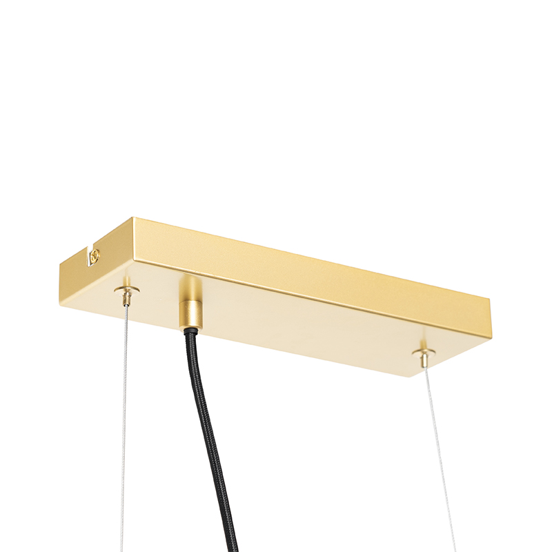 Art Deco Pendant Light Gold with Smoke Glass 8-Light - David
