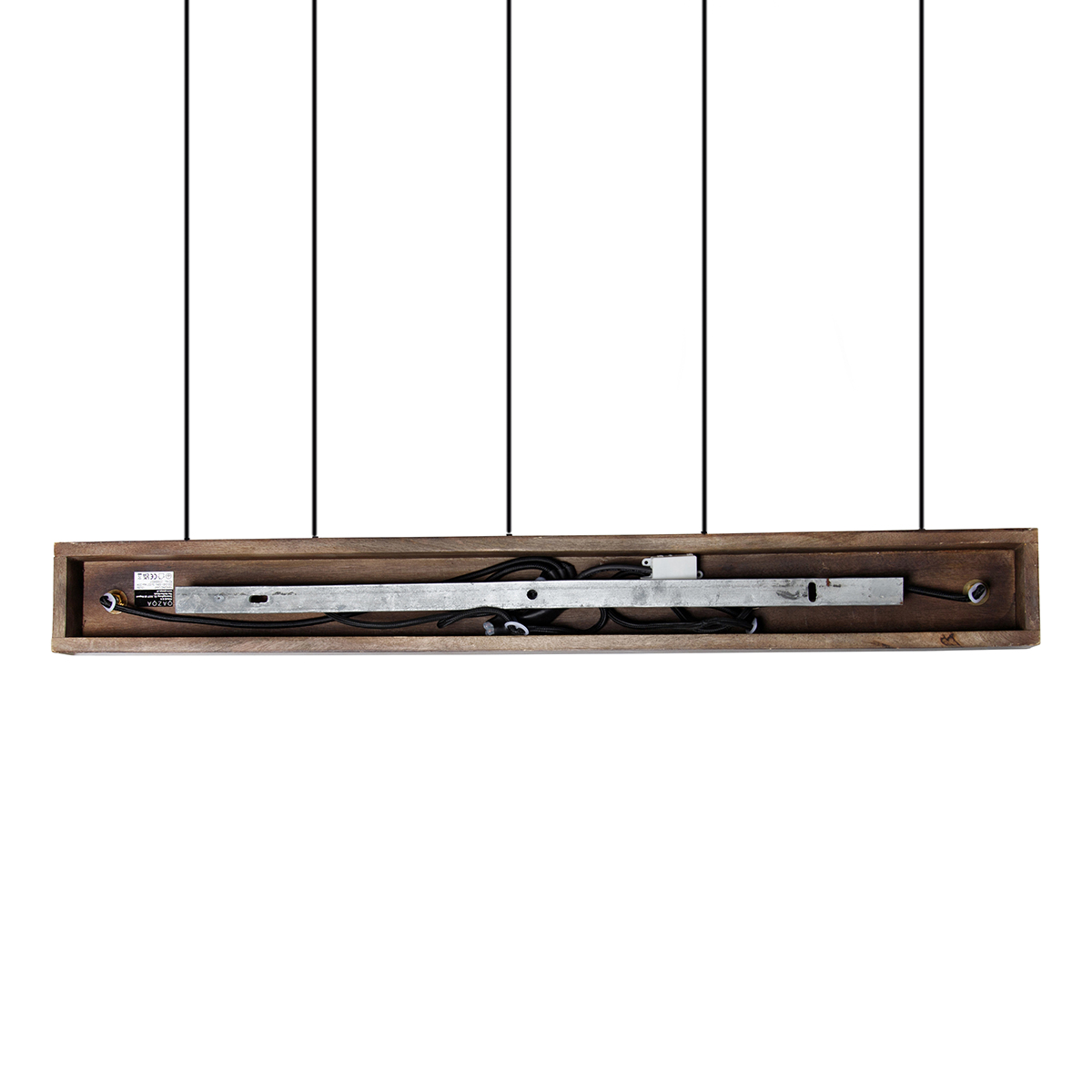 Industrial Hanging Lamp Bronze with Wood 5 Lights - Haicha
