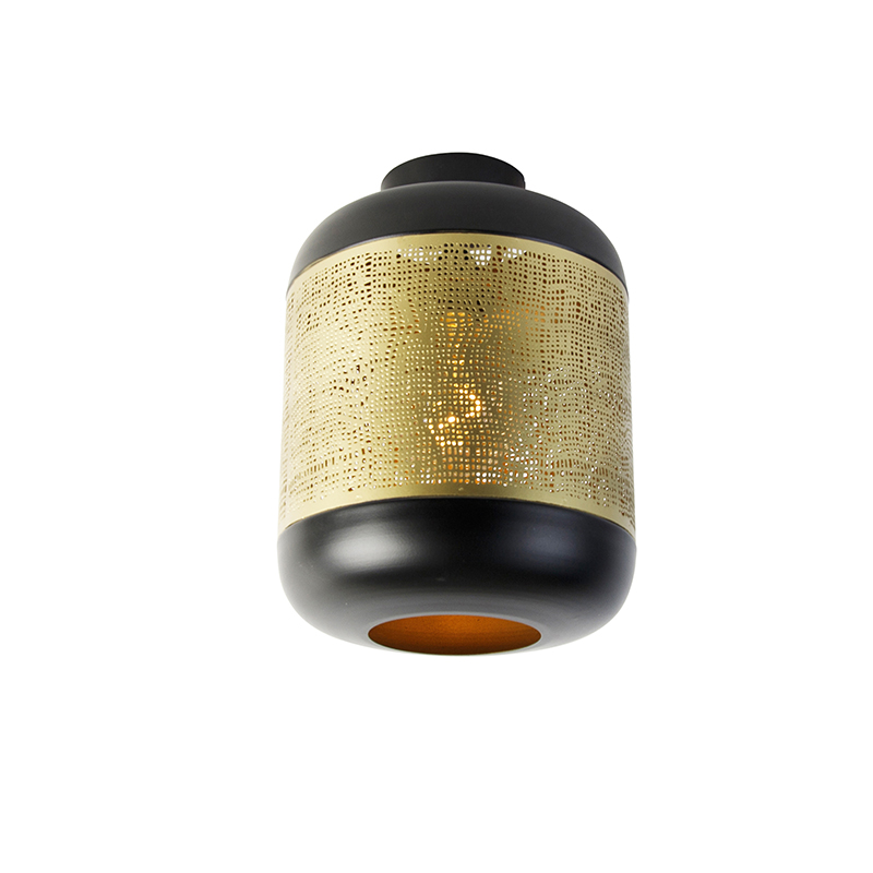 Vintage ceiling lamp black with brass - Kayleigh