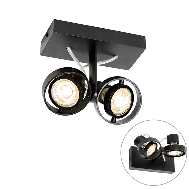 Moderný reflektor čierny 2-žiarovkový - Master 50 Moderný reflektor čierny 2-žiarovkový - Master 50