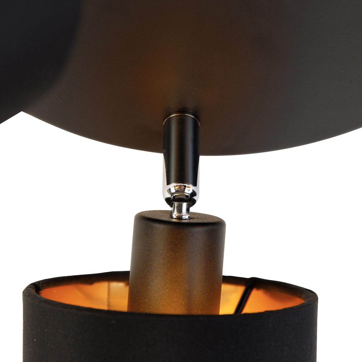 Faretto moderno nero con interno dorato 3 luci - Lofty