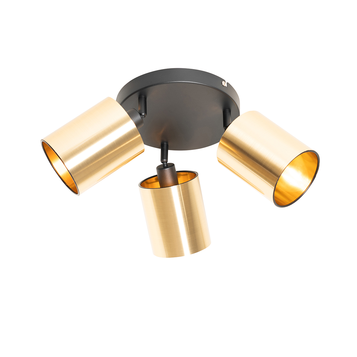 Moderné bodové svetlo čierne so zlatom 3-svetlo - Lofty Moderné bodové svetlo čierne so zlatom 3-svetlo - Lofty