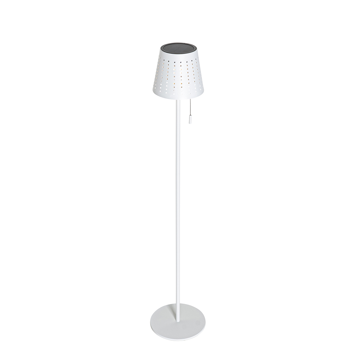 lampadaire d'extérieur blanc avec led dimmable en 3 étapes sur solaire - ferre