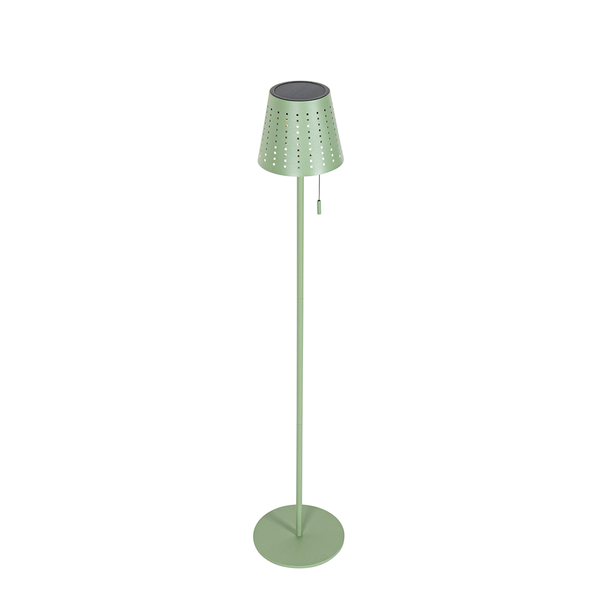 lampadaire d'extérieur vert avec led dimmable en 3 étapes sur solaire - ferre