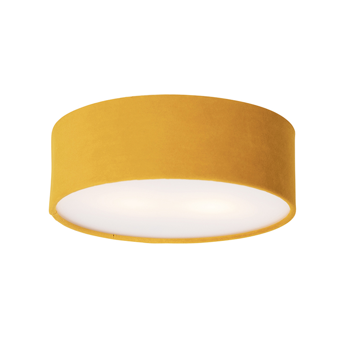 Ceiling lamp ocher 30 cm with golden inside - Drum