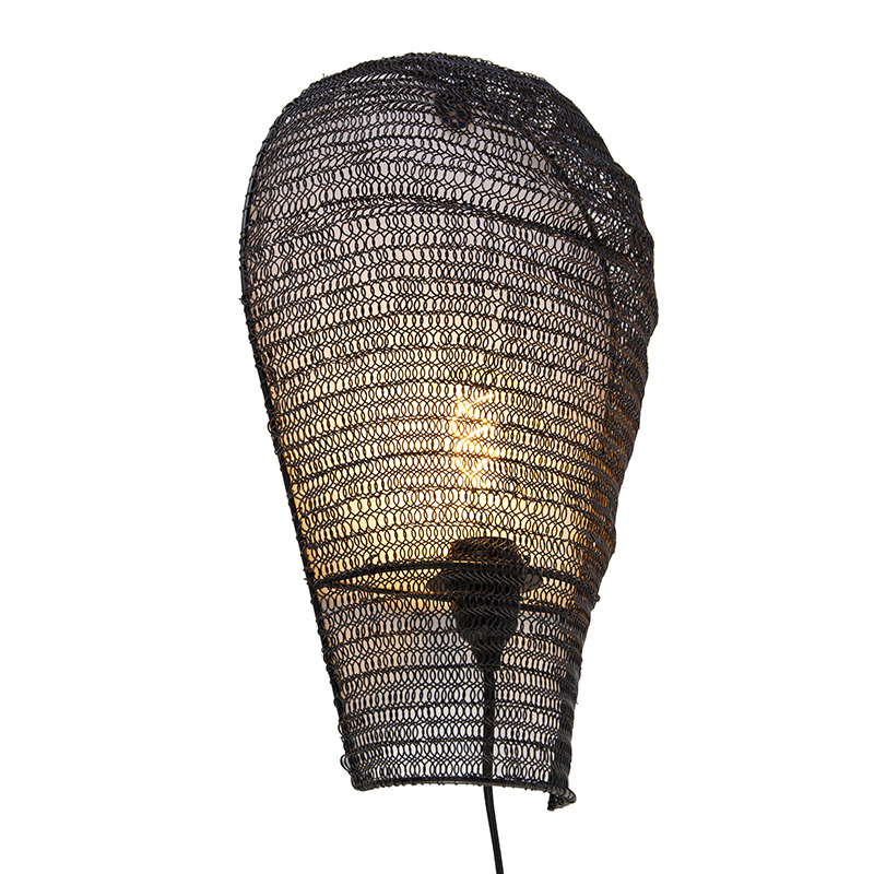 Orientálna nástenná lampa čierna 45 cm - Nidum