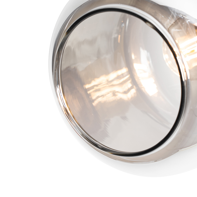 Smarter Deckenstrahler schwarz mit Gold und Rauchglas 4-Lichter inkl. 4 Wifi P45 - Zuzanna