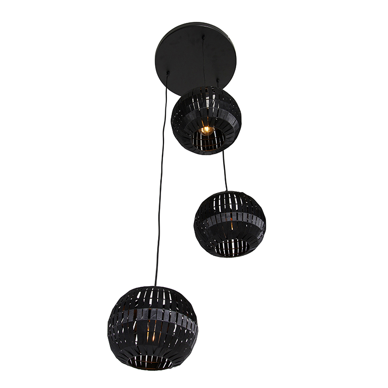 Modern Pendant Light Black 3-Light - Zoë