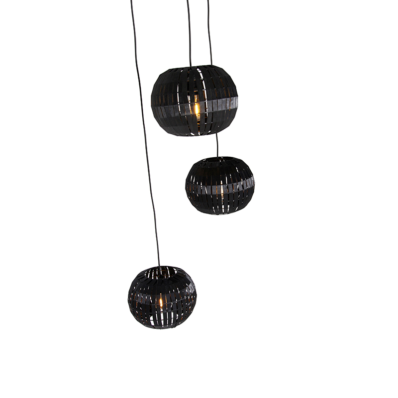 Modern Pendant Light Black 3-Light - Zoë