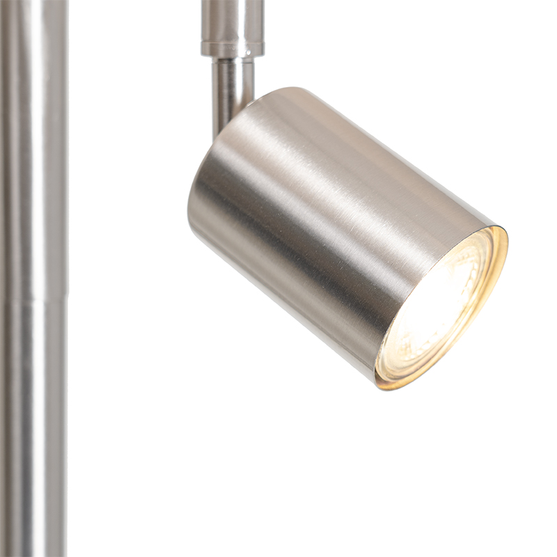 lampadaire acier avec abat-jour gris et liseuse - jelena