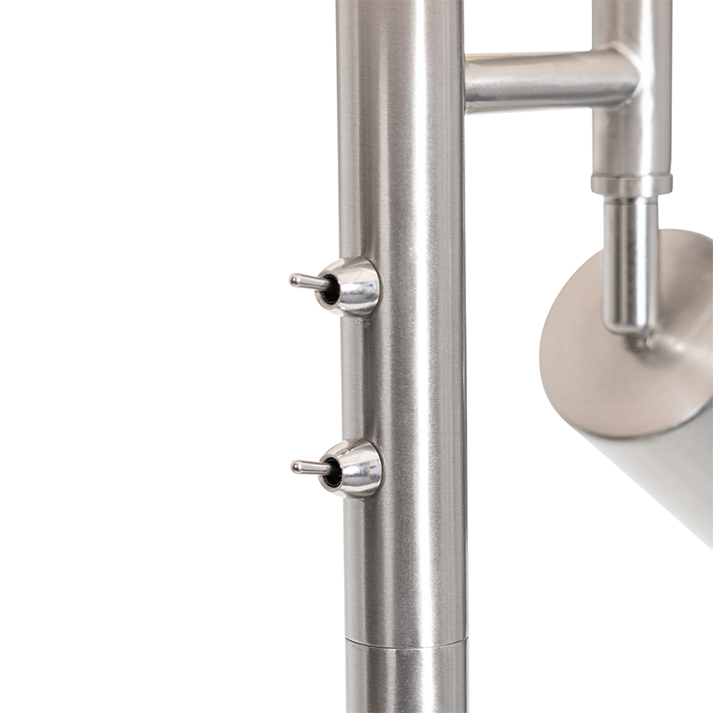 lampadaire acier avec abat-jour gris et liseuse - jelena