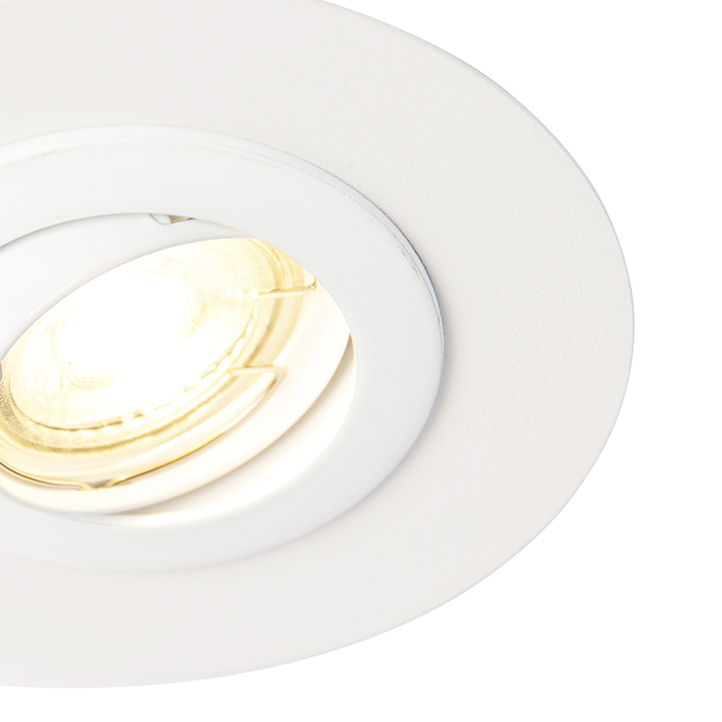 Faretto da incasso rotondo bianco orientabile con anello di riempimento - Edu