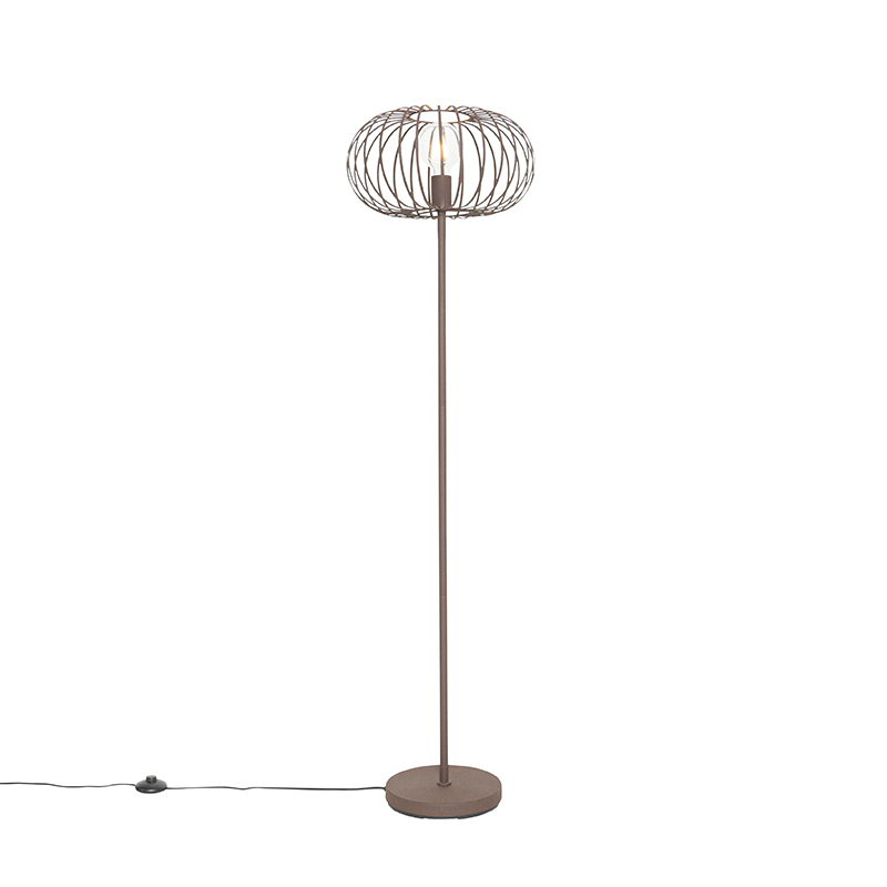 Image of Lampada da terra di design marrone ruggine - Johanna